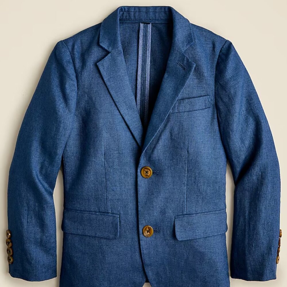 Crewcuts Boys' Ludlow Unstructured Suit Jacket in Linen - Size 7